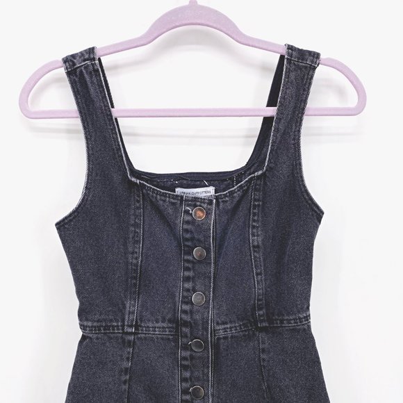 Urban Outfitters Denim Button Front Mini Dress - Picture 2 of 10
